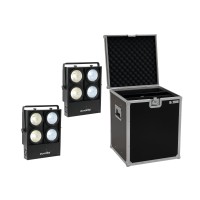 EUROLITE Set 2x Audience Blinder 4x100W LED COB CW/WW con Custodia Protettiva