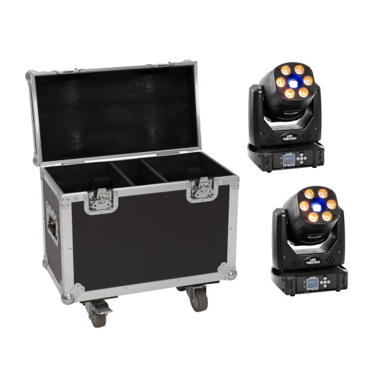 EUROLITE Set Proiettori LED TMH-H90 con Custodia su Ruote - Effetti Luce DMX e Gobo
