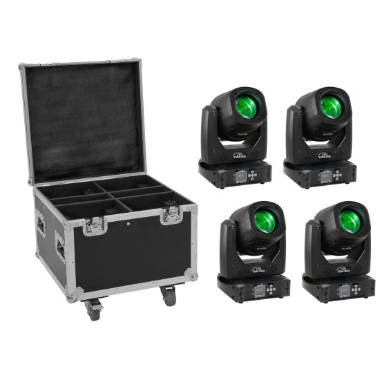 EUROLITE Set 4x LED TMH-B90 Moving Head con Flightcase e Ruote