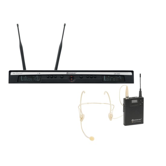 Sistema Microfonico RELACART UR-260D con Bodypack UT-222 e Cuffie HM-600S - UHF 2 Canali