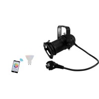 EUROLITE Set PAR-16 Nero con Lampadina LED GU10 RGB/WW/CW Controllo WiFi