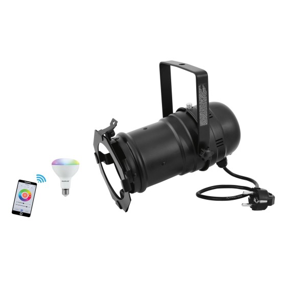 EUROLITE PAR-30 Spot Nero + OMNILUX LED PAR-30 RGB/WW/CW WiFi per Illuminazione Professionale