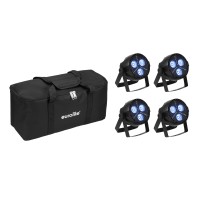 EUROLITE Set 4x LED PARty Hybrid Spot con Soft Bag - Proiettore LED RGB con Effetto Stroboscopico