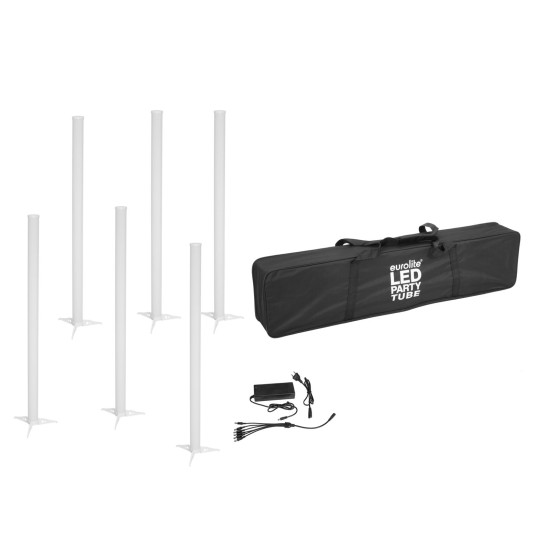 EUROLITE Set 6x AKKU LED Party Tube IR con Caricatore e Borsa | Illuminazione Scenografica