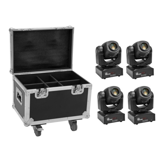 EUROLITE Set 4x LED TMH-S60 Teste Mobili con Flightcase - Illuminazione Professionale