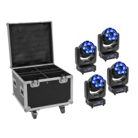 EUROLITE Set 4x LED TMH-H240: Beam, Wash, Effetto Flower con Custodia Protezione