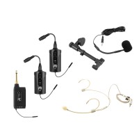 OMNITRONIC Set FAS TWO: Ricevitore, 2 Trasmettitori, Cuffie e Microfono per Chitarra Acustica 660-690MHz