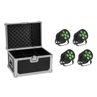 Set EUROLITE 4x LED Silent PAR 6 QCL con Custodia ROADINGER