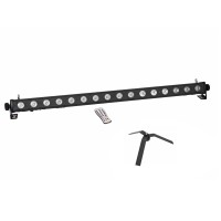 EUROLITE Set LED PIX-16 QCL con Stand FS-4: Barra Effetti Luce RGBW e Supporto Pavimento Nero