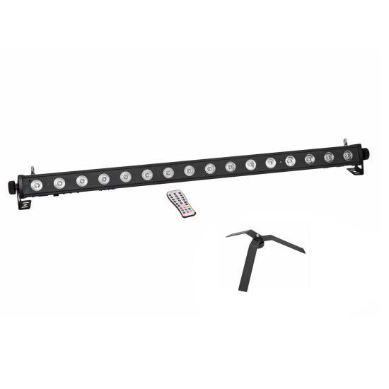 EUROLITE Set LED PIX-16 QCL con Stand FS-4: Barra Effetti Luce RGBW e Supporto Pavimento Nero