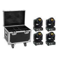 EUROLITE Set Luci 4x LED TMH-17 Spot con Flightcase su Ruote