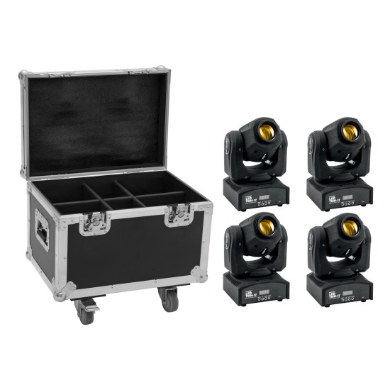 EUROLITE Set Luci 4x LED TMH-17 Spot con Flightcase su Ruote