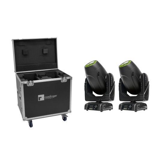 Set 2x FUTURELIGHT DMH-380 Testa Mobile 380W CMY Spot/Beam con Flightcase