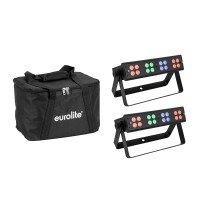 EUROLITE Set 2x LED Silent Bar RGB/WW con Borsa Morbida - Proiettore Silenzioso e Compatto