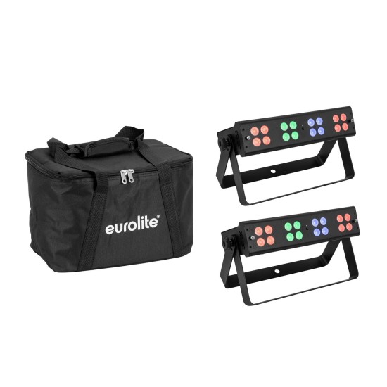EUROLITE Set 2x LED Silent Bar RGB/WW con Borsa Morbida - Proiettore Silenzioso e Compatto