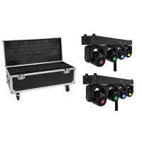 EUROLITE Set 2x LED TMH S120 Barra con Custodia a Rotelle - Proiettori LED da Palco