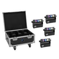 Set EUROLITE 4x AKKU MBT-3 Spot MK2 con Flightcase: Proiettori LED RGBW, Ricarica Integrata