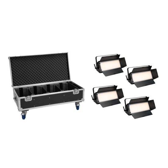 EUROLITE Set 4x LED PLL-576 Pannelli DMX + Flightcase con Ruote