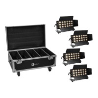 Set Proiettori LED EUROLITE CLS-18 QCL RGB/WW 18x7W con Flightcase su Ruote