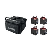 Set Illuminazione Wireless EUROLITE 4x AKKU UP-4 QCL Spot LED con QuickDMX + Soft Bag