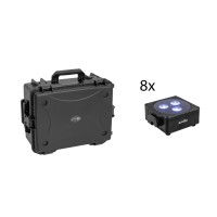 Set EUROLITE 8x AKKU Flat Light 3 RGBW con Trolley Case: Proiettori LED DMX Portatili