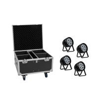 Set EUROLITE 4x AKKU IP PAR 14 HCL QuickDMX con Flightcase - Illuminazione Professionale a Batteria