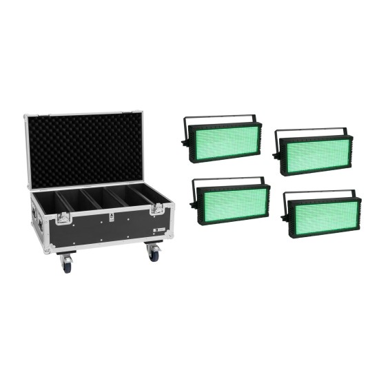 EUROLITE Set Luci LED Strobe SMD PRO 864 DMX RGB con Flightcase - Effetti Luce Professionali