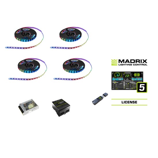 EUROLITE Set Pixel Strip RGB con Madrix Start - Illuminazione Scenografica Professionale