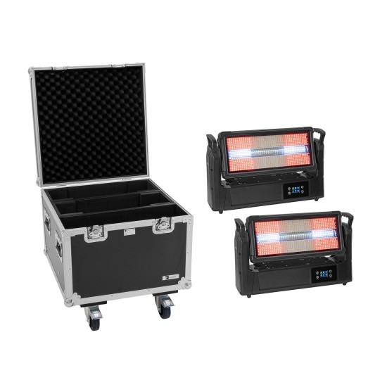 EUROLITE Set LED IP Mega PIX Strobe 714 SWING + Flightcase con Ruote per Illuminazione Professionale