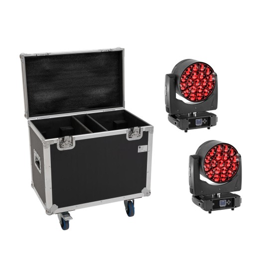Set EUROLITE LED TMH-H380: Effetti Beam/Wash/Flower con Flightcase su Ruote