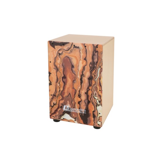 Cajon DIMAVERY CJ-610 in Betulla con Corde Regolabili e Piedini in Gomma – Finitura Swirl Multicolore