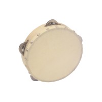 Tamburello DIMAVERY DTH-704 18 cm - Strumento a Percussione con Telaio in Legno e Pelliccia Naturale