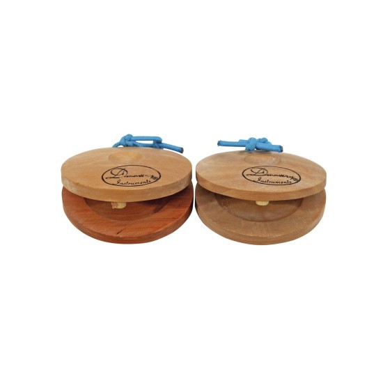 DIMAVERY Nacchere per Dita in Legno Naturale con Fascia Elastica - Set 2 Pezzi