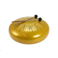 DIMAVERY TD-12 Steel Tongue Drum Oro - Strumento Musicale per Meditazione e Scuola