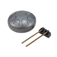 DIMAVERY TD-8 Steel Tongue Drum Argento - 8 Toni per Meditazione e Musica