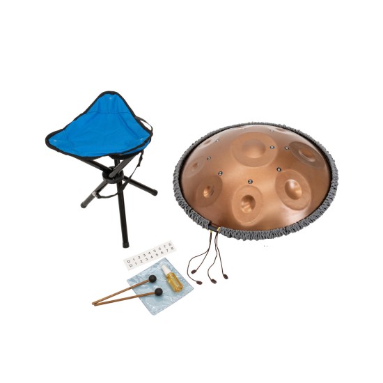 Handpan DIMAVERY HP-9D 9 Tones in Acciaio Inossidabile con Borsa da Trasporto