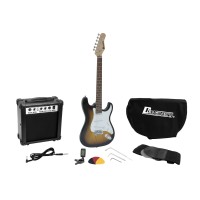 Set chitarra elettrica DIMAVERY EGS-1 sunburst con amplificatore e accessori per principianti