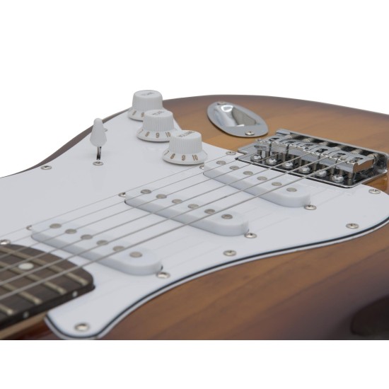 DIMAVERY ST-203 Chitarra Elettrica Sunburst - Progettata per Musicisti Destrorsi
