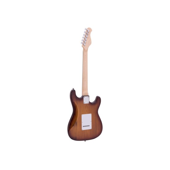 DIMAVERY ST-203 Chitarra Elettrica per Mancini Sunburst con Effetto Luce e Tremolo