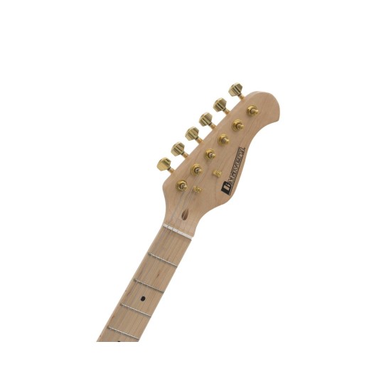 DIMAVERY ST-303 Chitarra Elettrica Naturale con Tremolo, Single Coil e Manico in Acero