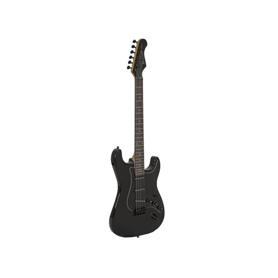 Chitarra Elettrica DIMAVERY ST-203 Nero Gotico - E-Guitar ST-Forma con 3 Pickup Single Coil