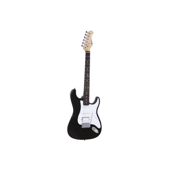 DIMAVERY ST-312 Chitarra Elettrica Nera con Pickup Humbucker e Single Coil