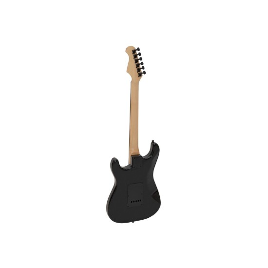 DIMAVERY ST-312 Chitarra Elettrica Nera con Pickup Humbucker e Single Coil, Design ST