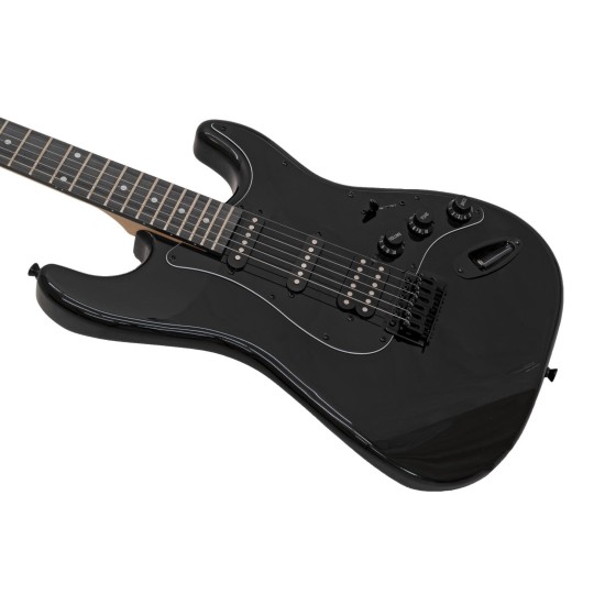 DIMAVERY ST-312 Chitarra Elettrica Nera con Pickup Humbucker e Single Coil, Design ST