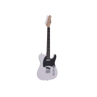 DIMAVERY TL-401 Chitarra Elettrica Bianco - 6 Corde, Single Coil, Manico Acero