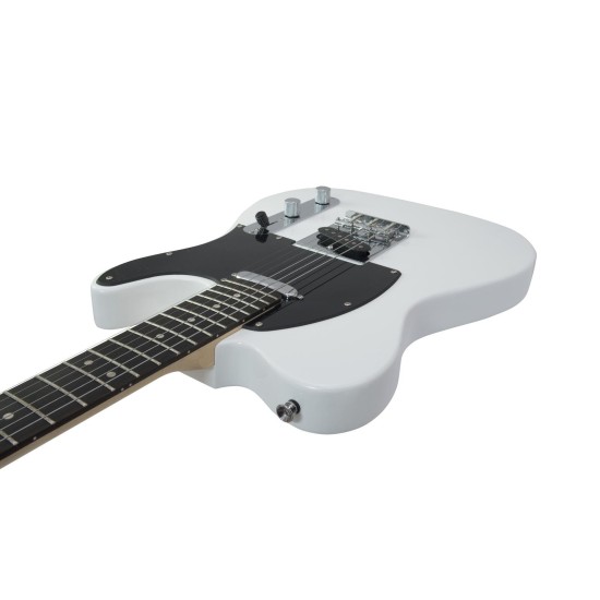 DIMAVERY TL-401 Chitarra Elettrica Bianco - 6 Corde, Single Coil, Manico Acero