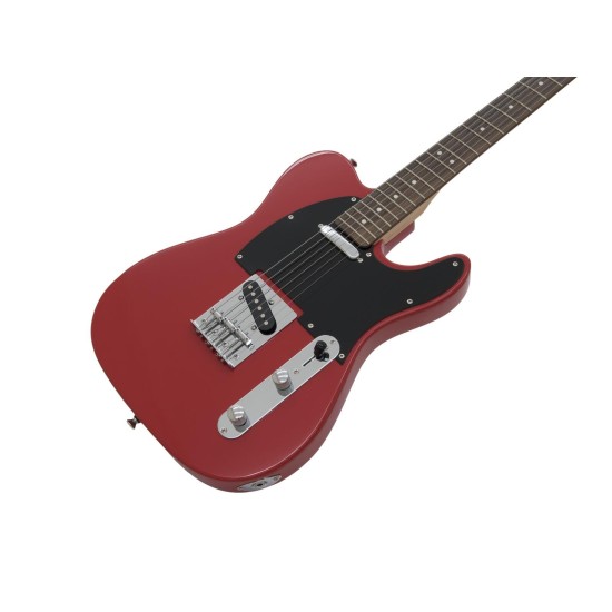 DIMAVERY TL-401 Chitarra Elettrica Rossa con Single Coil e Manico in Acero