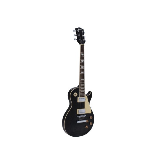 DIMAVERY LP-520 Chitarra Elettrica Nera con Humbucker e Manico in Acero