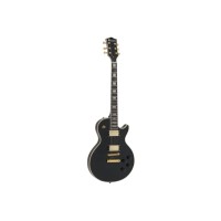 DIMAVERY LP-530 Chitarra Elettrica Nero/Oro con Humbucker e Manico in Acero