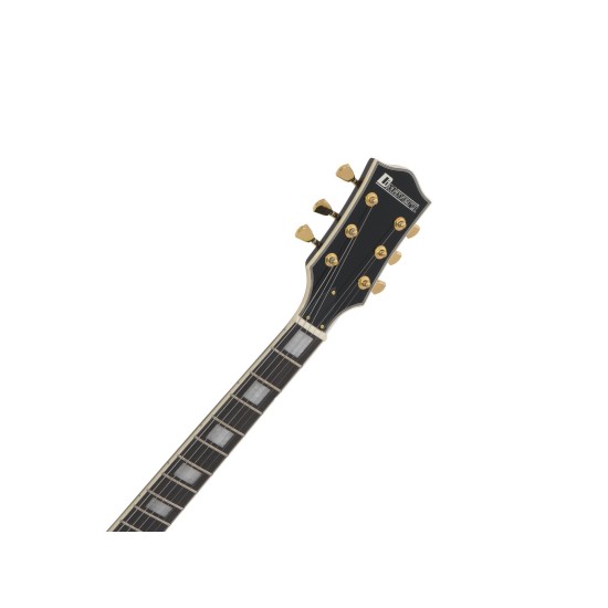 DIMAVERY LP-530 Chitarra Elettrica Nero/Oro con Humbucker e Manico in Acero